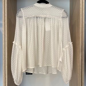 H&M White dots sheer blouse. NWT
